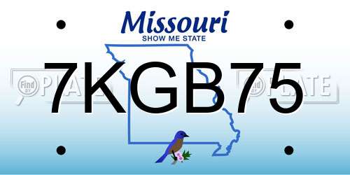 7KGB75 Missouri License Plate