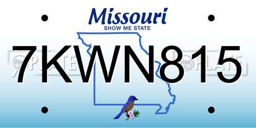 7KWN815 Missouri License Plate