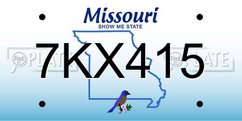 7KX415 Missouri License Plate