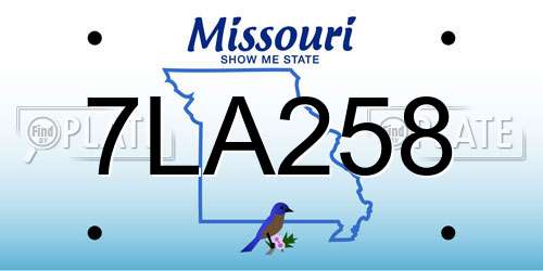 7LA258 Missouri License Plate