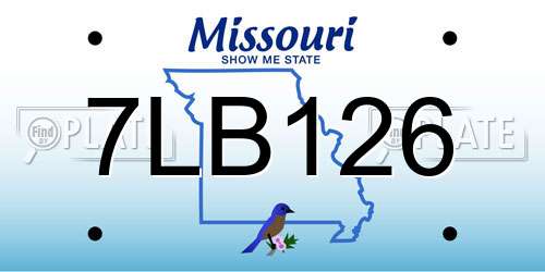 7LB126 Missouri License Plate