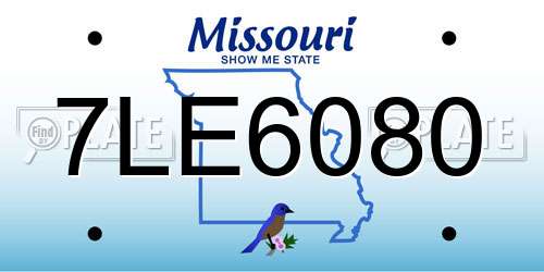 7LE6080 Missouri License Plate