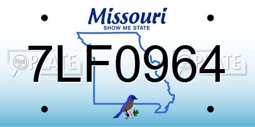 7LF0964 Missouri License Plate