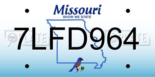 7LFD964 Missouri License Plate