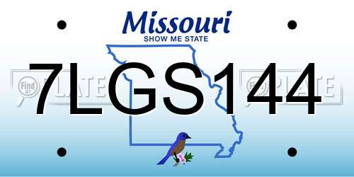 7LGS144 Missouri License Plate