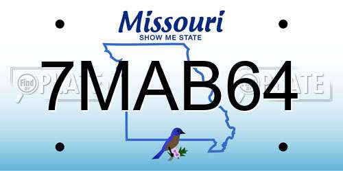 7MAB64 Missouri License Plate