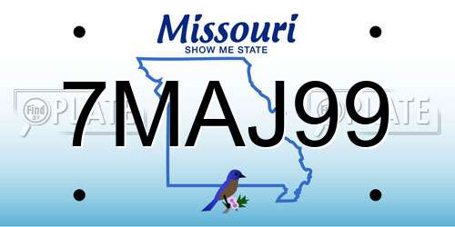 7MAJ99 Missouri License Plate