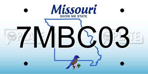 7MBC03 Missouri License Plate