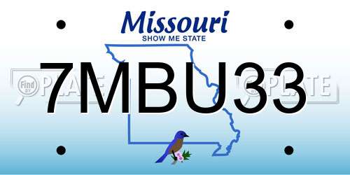 7MBU33 Missouri License Plate