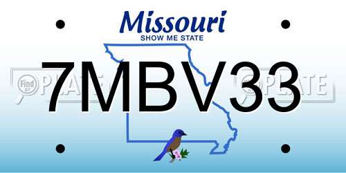7MBV33 Missouri License Plate