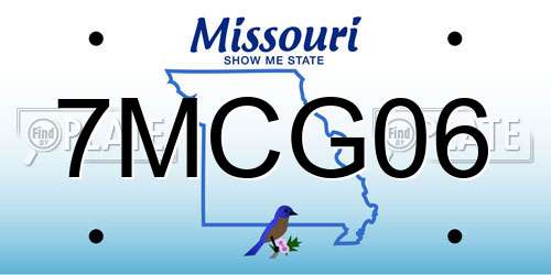7MCG06 Missouri License Plate