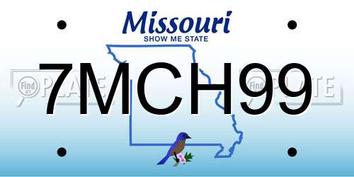 7MCH99 Missouri License Plate