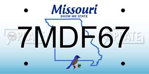 7MDF67 Missouri License Plate