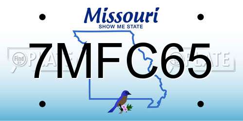 7MFC65 Missouri License Plate