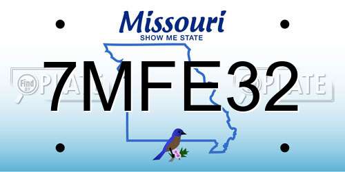 7MFE32 Missouri License Plate