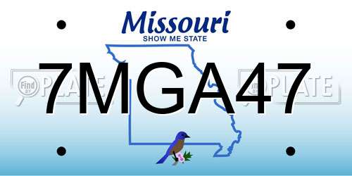 7MGA47 Missouri License Plate