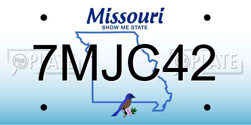 7MJC42 Missouri License Plate