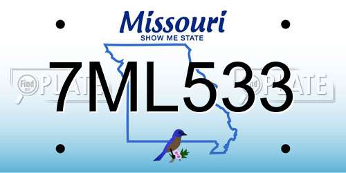 7ML533 Missouri License Plate