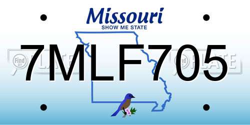 7MLF705 Missouri License Plate