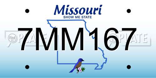 7MM167 Missouri License Plate