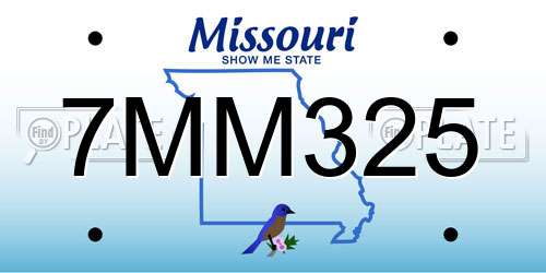 7MM325 Missouri License Plate