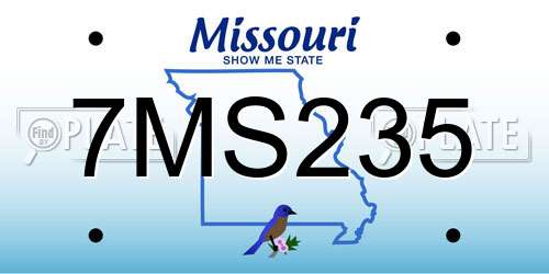 7MS235 Missouri License Plate