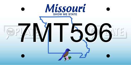 7MT596 Missouri License Plate