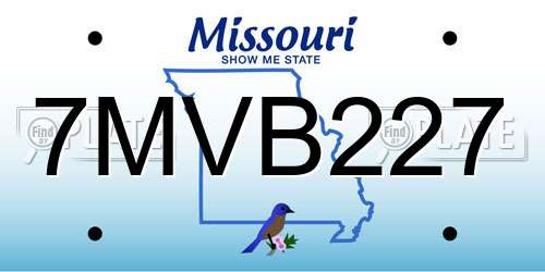 7MVB227 Missouri License Plate