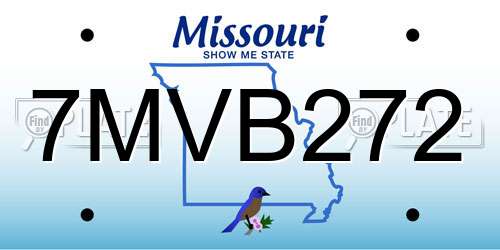7MVB272 Missouri License Plate