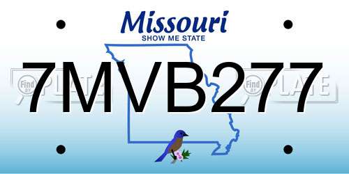 7MVB277 Missouri License Plate