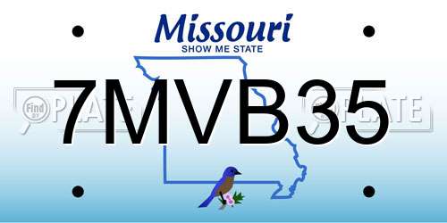 7MVB35 Missouri License Plate