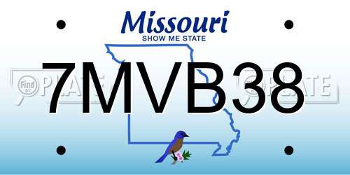7MVB38 Missouri License Plate