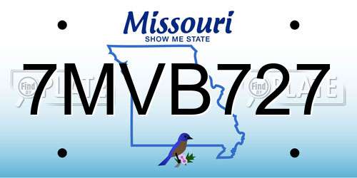 7MVB727 Missouri License Plate