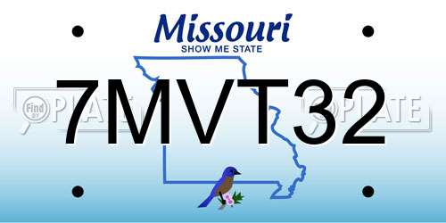 7MVT32 Missouri License Plate