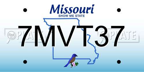 7MVT37 Missouri License Plate