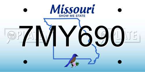 7MY690 Missouri License Plate