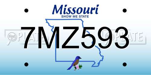 7MZ593 Missouri License Plate
