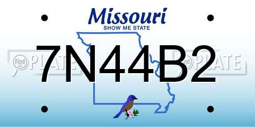 7N44B2 Missouri License Plate