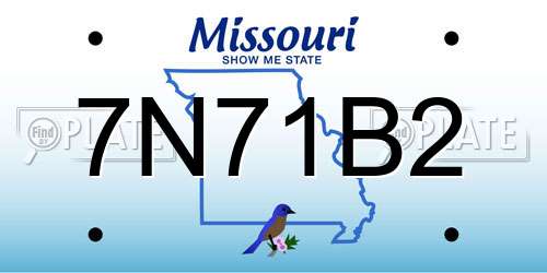 7N71B2 Missouri License Plate