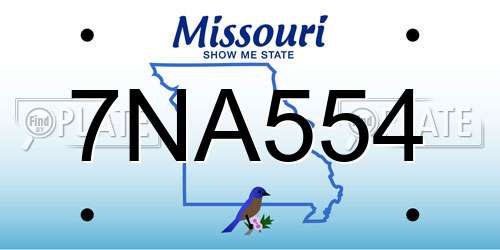 7NA554 Missouri License Plate