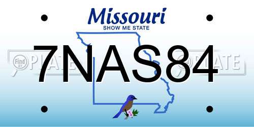 7NAS84 Missouri License Plate