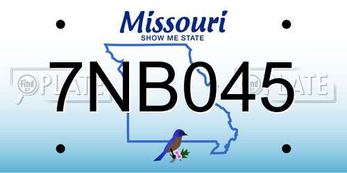 7NB045 Missouri License Plate