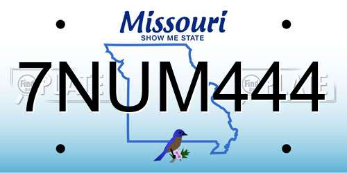 7NUM444 Missouri License Plate