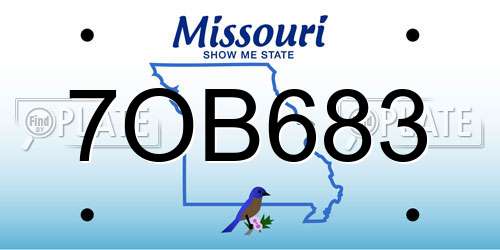 7OB683 Missouri License Plate