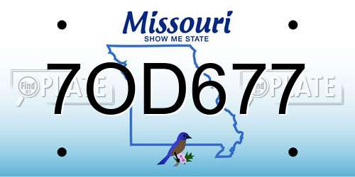 7OD677 Missouri License Plate