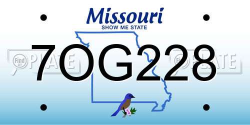 7OG228 Missouri License Plate