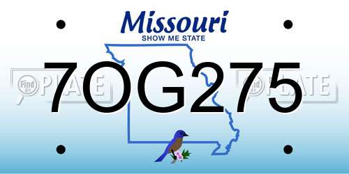 7OG275 Missouri License Plate