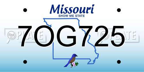 7OG725 Missouri License Plate