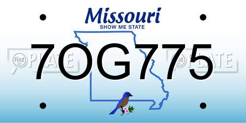 7OG775 Missouri License Plate