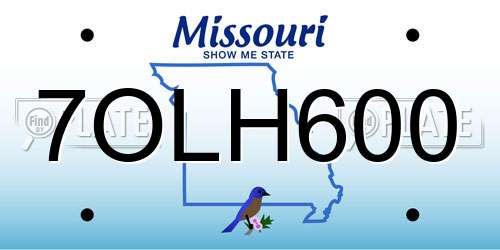7OLH600 Missouri License Plate